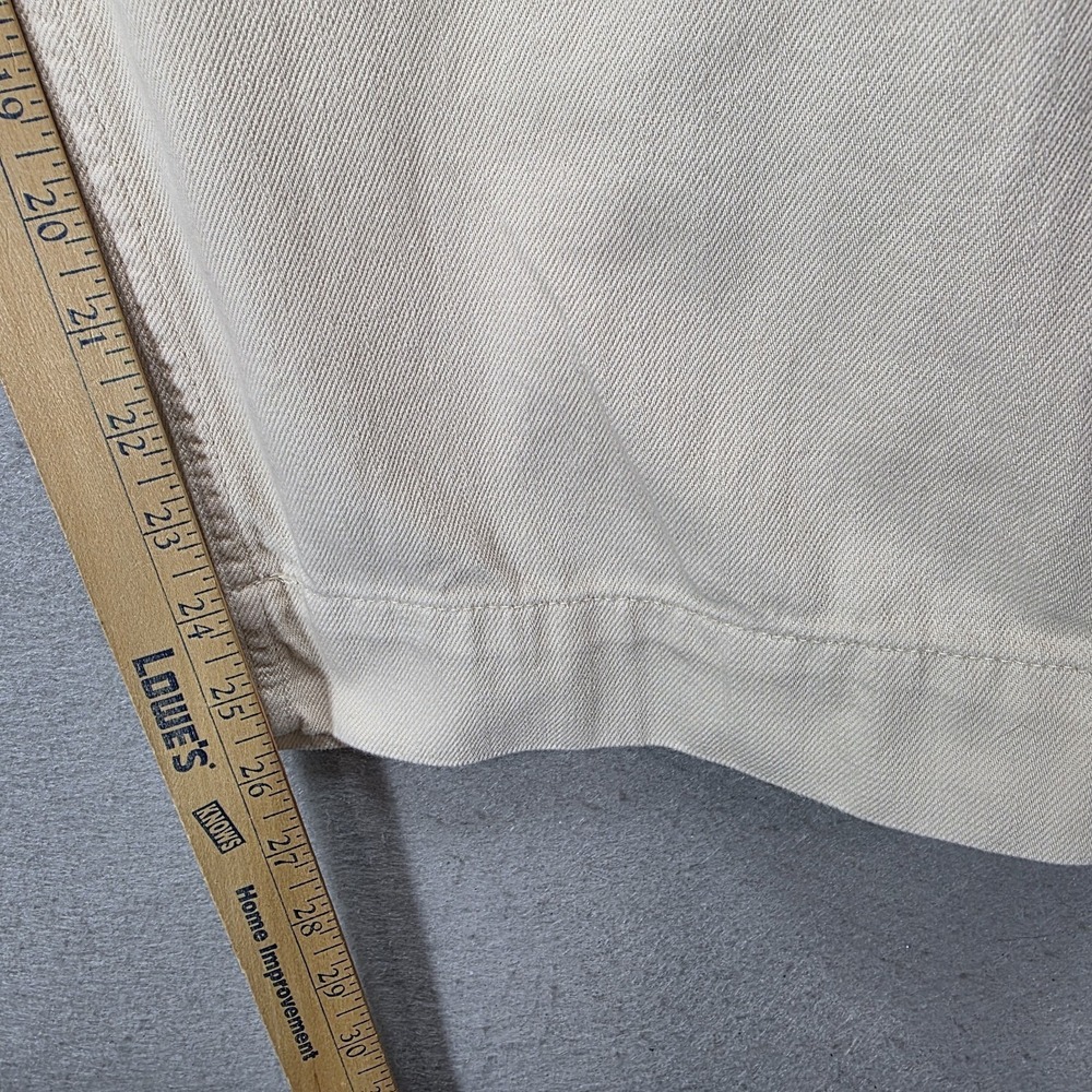 Banana Republic Pleated Pants Womens XL Straight Leg Twill Casual Pockets Creme - Picture 13 of 15